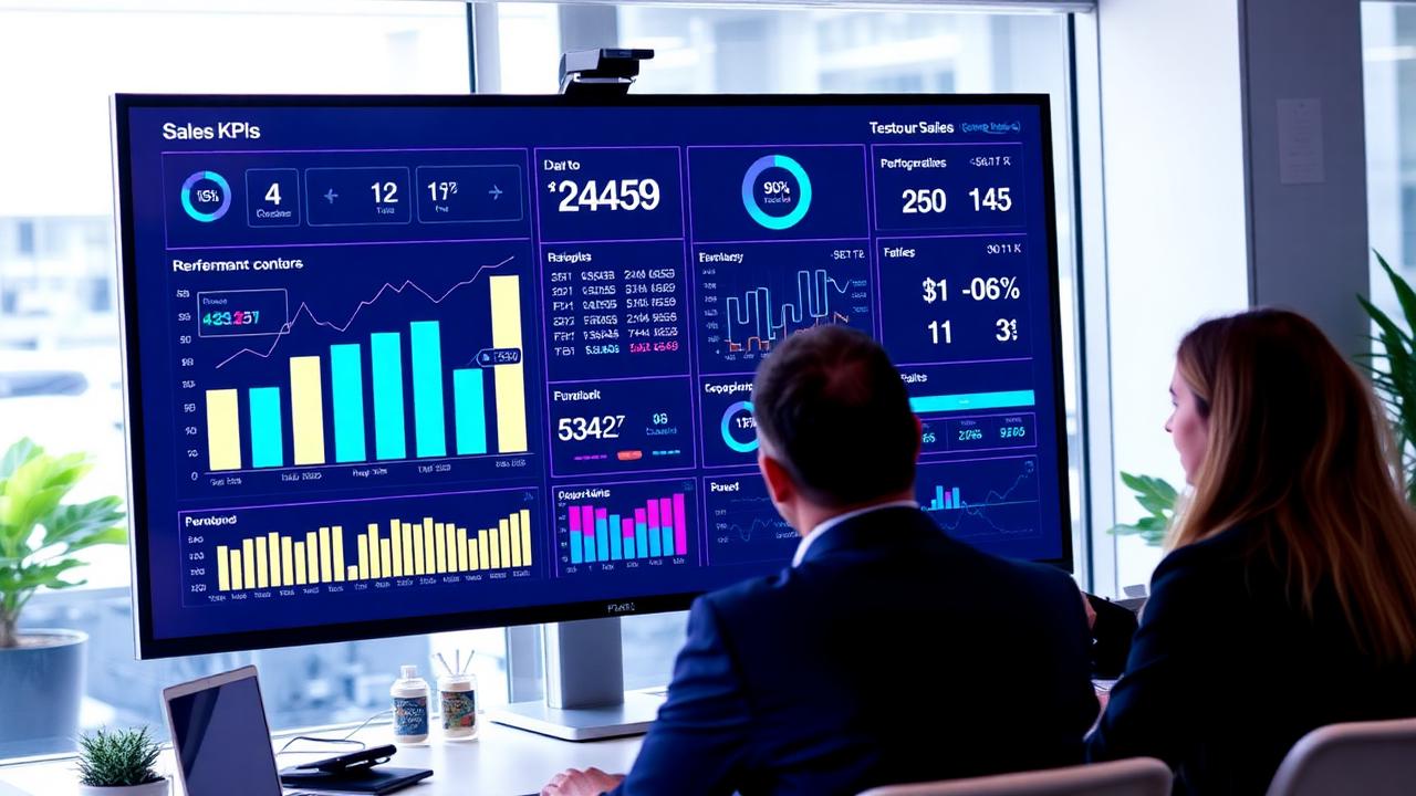 Dashboard de métricas de performance comercial após treinamento